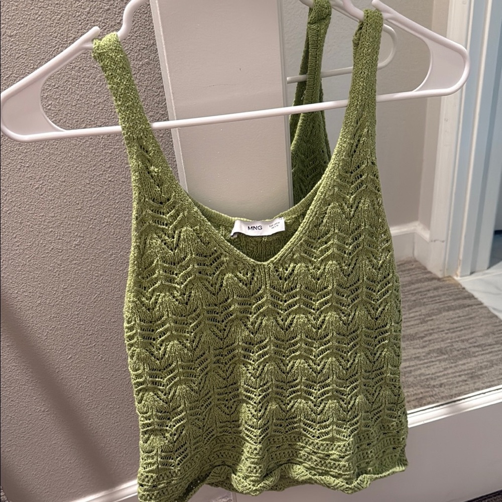 Green Knit Tank Top